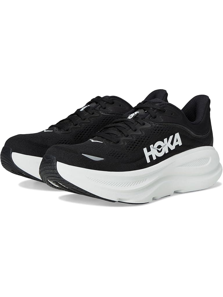 HOKA Bondi 9 in Black/White