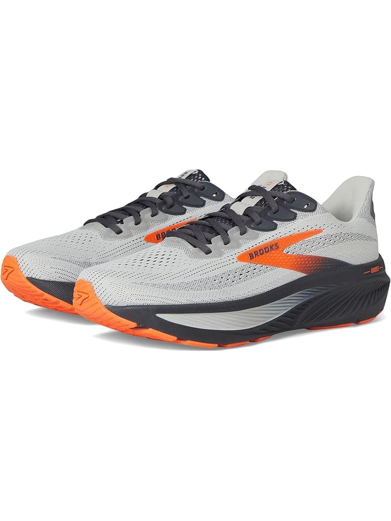 Brooks Ghost 17 in Oyster Mushroom/Orange